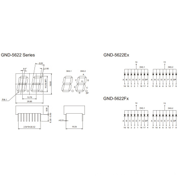 0.56inch 2 Digit 7 Segment Display (GNS-5622Ex-Fx)